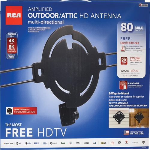 ANT860E - Amplified Outdoor/Attic HDTV Antenna Multi-Directional