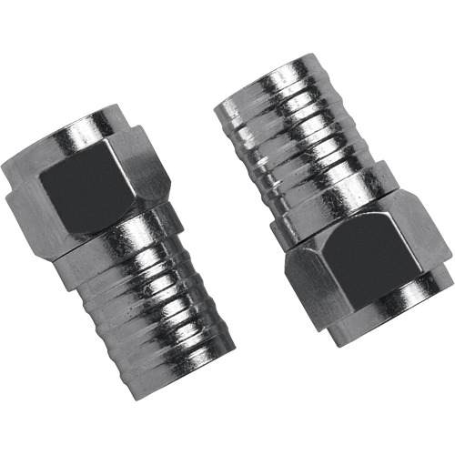 VHD905R - RG6 Weather Resistant Crimp on F Connectors - 2 Pack